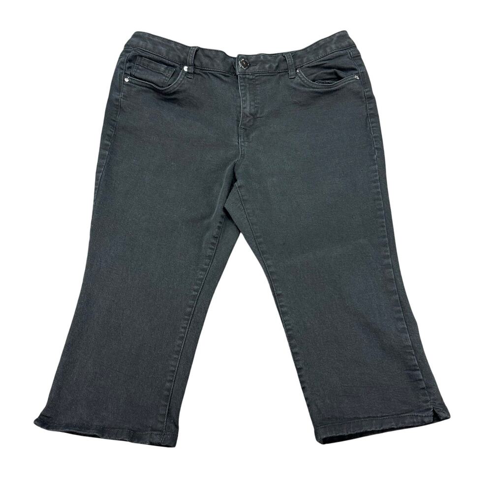 Lane Bryant Capri Pants Black Women's Stretch Denim Size 16‎